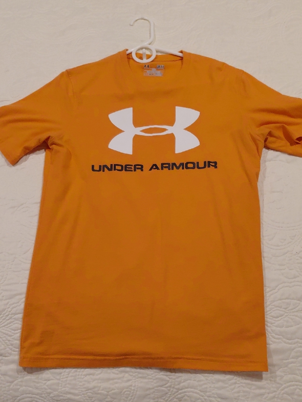 Under Armour Orange Short-Sleeve Logo Tee with White Emblem